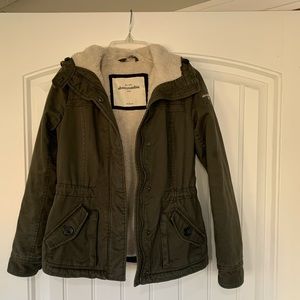 Abercrombie Kids Army Green Jacket/Coat, Large